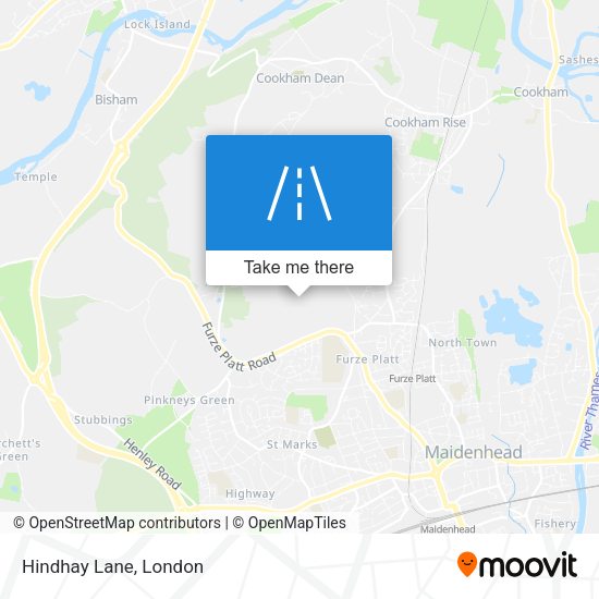 Hindhay Lane map
