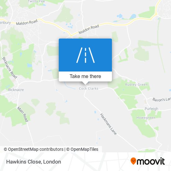 Hawkins Close map