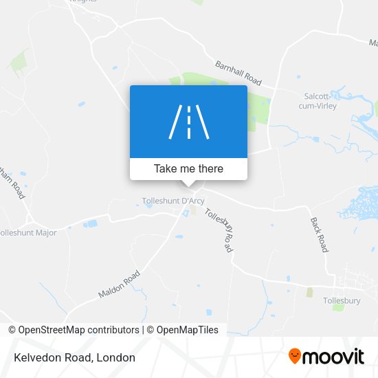 Kelvedon Road map
