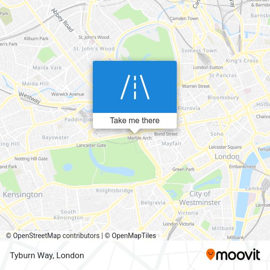 Tyburn Way map