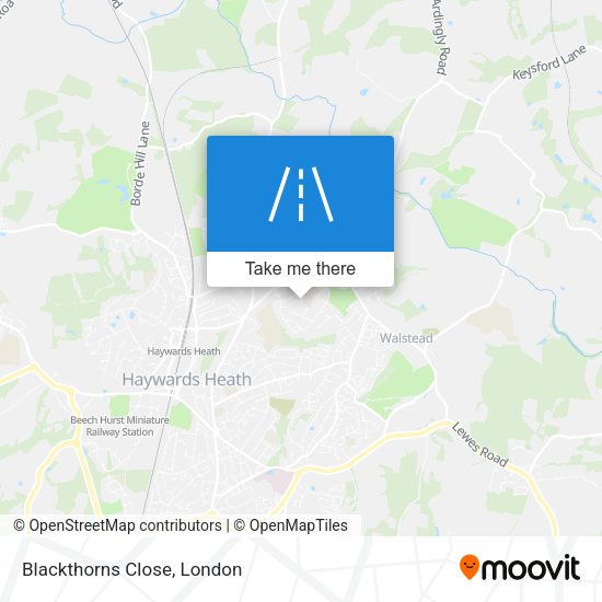 Blackthorns Close map