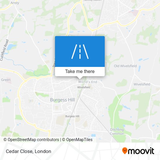 Cedar Close map