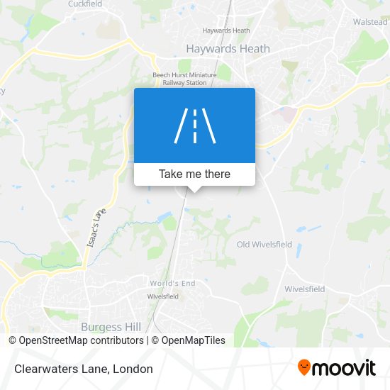 Clearwaters Lane map