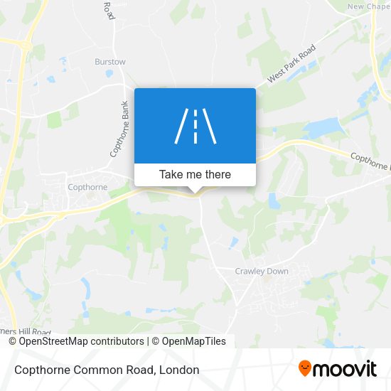 Copthorne Common Road map