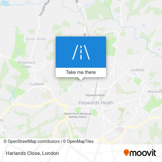 Harlands Close map