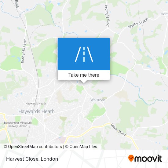 Harvest Close map