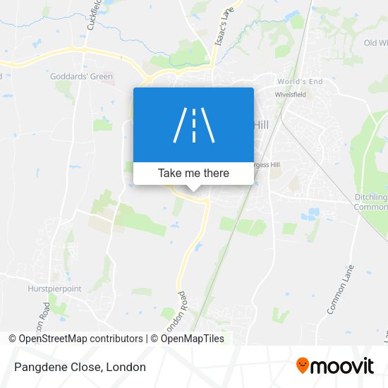 Pangdene Close map