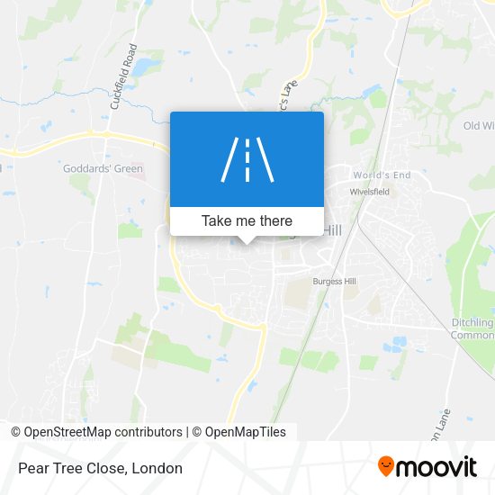 Pear Tree Close map