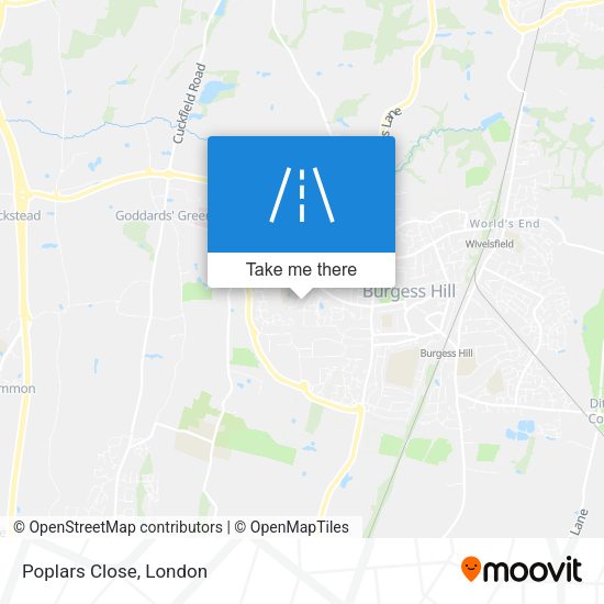 Poplars Close map