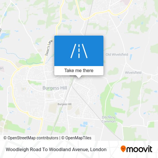 Woodleigh Road To Woodland Avenue map