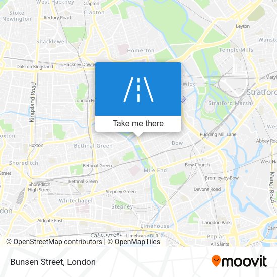 Bunsen Street map
