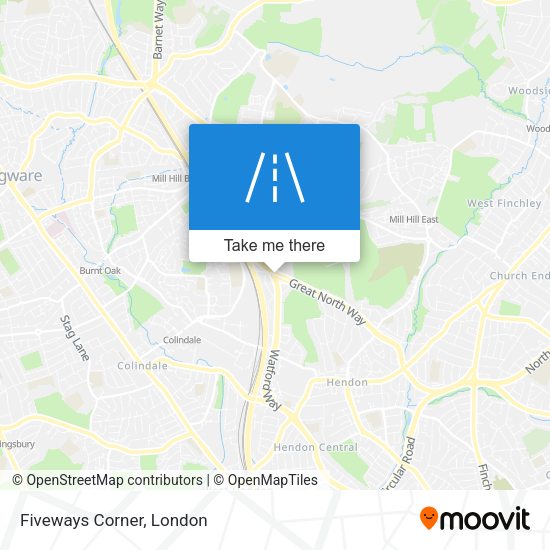 Fiveways Corner map