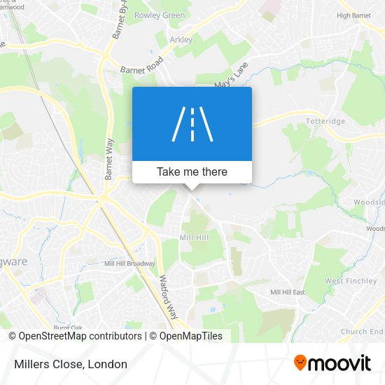 Millers Close map
