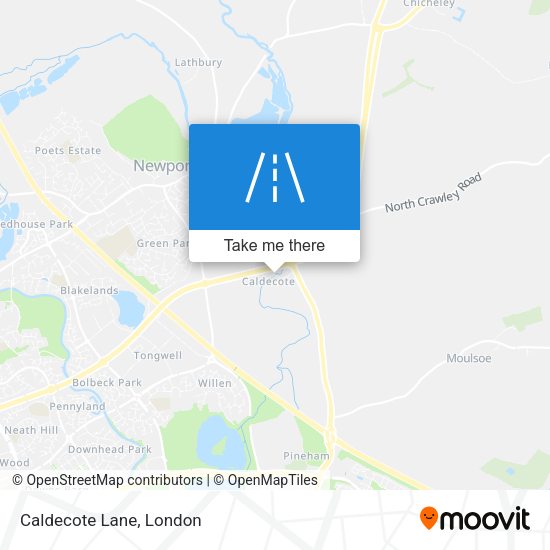 Caldecote Lane map