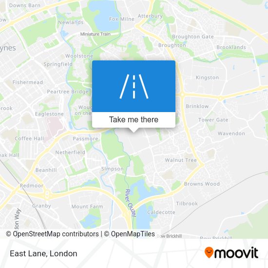 East Lane map