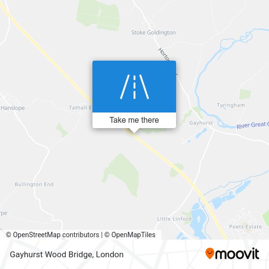 Gayhurst Wood Bridge map