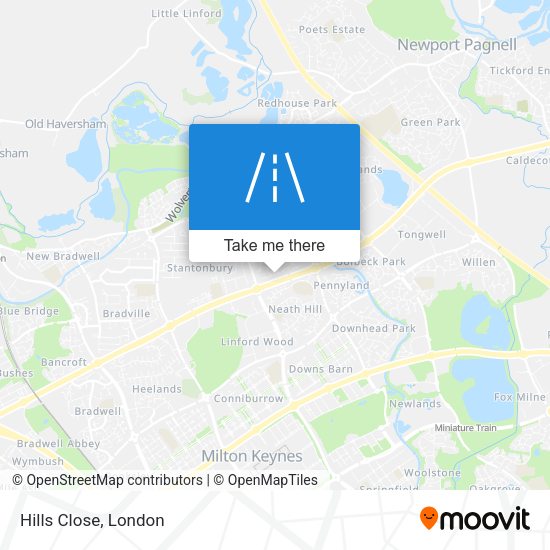 Hills Close map