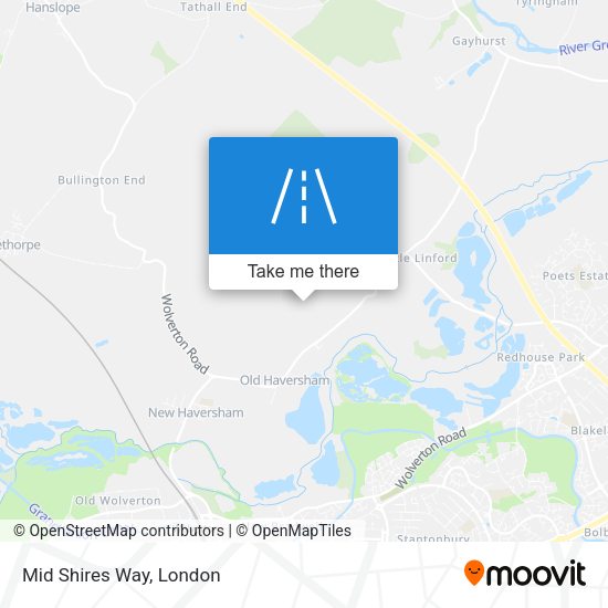 Mid Shires Way map