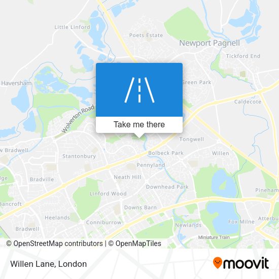Willen Lane map
