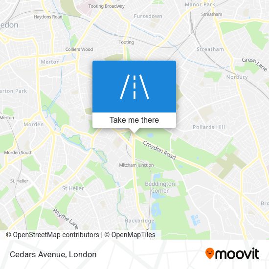 Cedars Avenue map