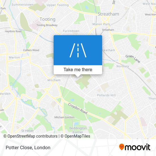 Potter Close map