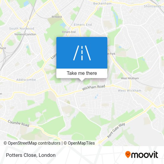 Potters Close map