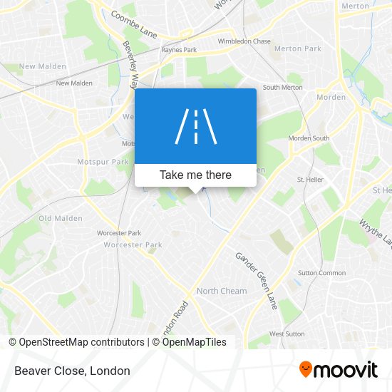 Beaver Close map