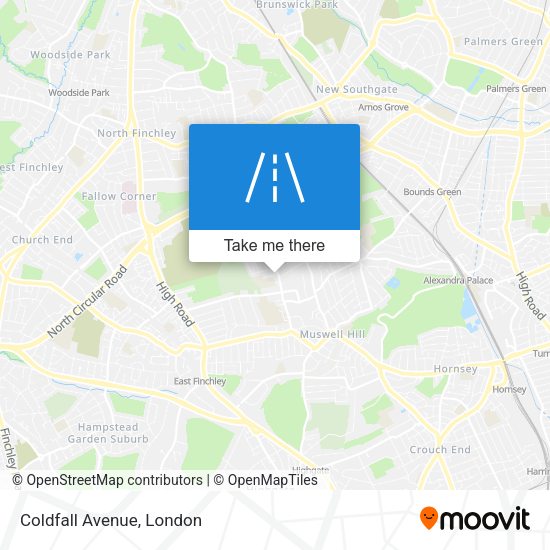 Coldfall Avenue map