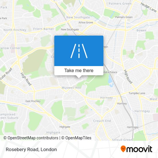 Rosebery Road map