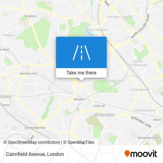 Cairnfield Avenue map