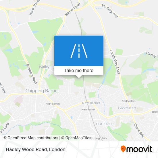 Hadley Wood Road map