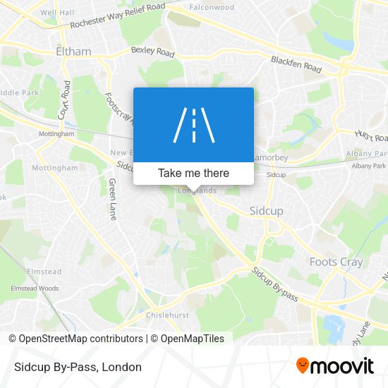 Sidcup By-Pass map