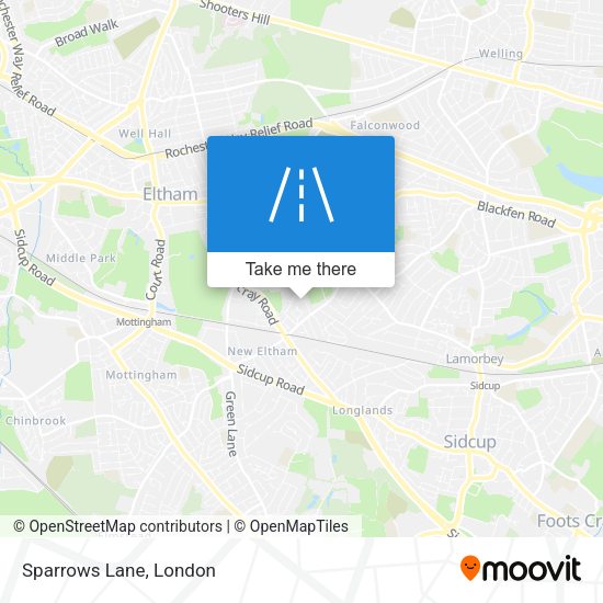 Sparrows Lane map