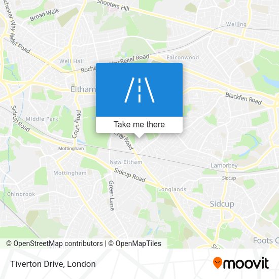 Tiverton Drive map