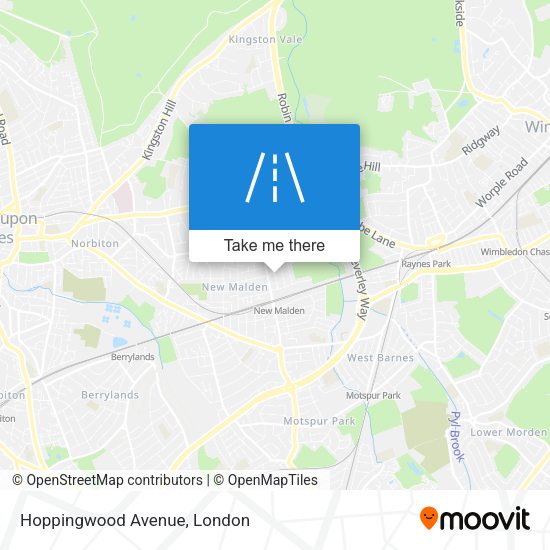 Hoppingwood Avenue map