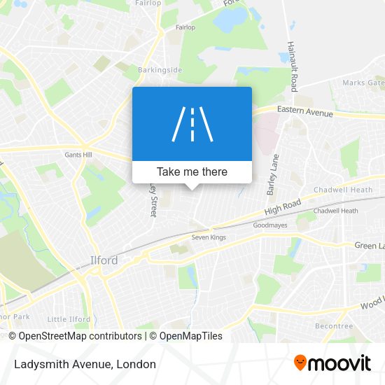 Ladysmith Avenue map