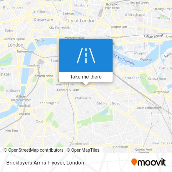 Bricklayers Arms Flyover map