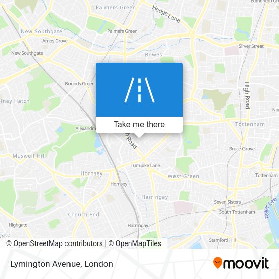 Lymington Avenue map