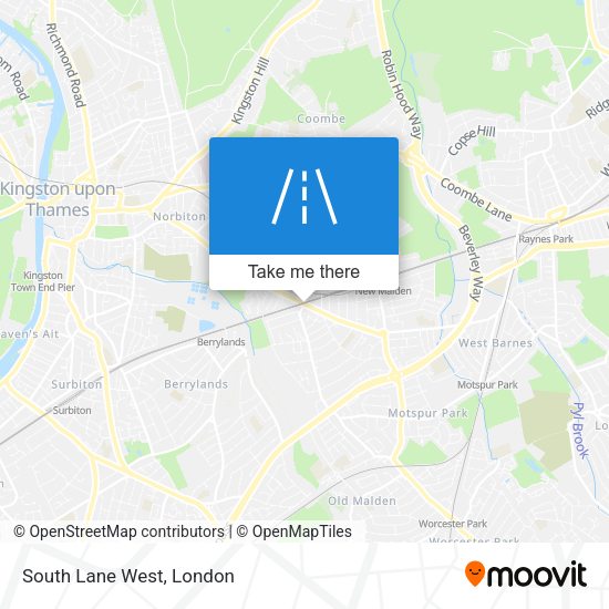 South Lane West map