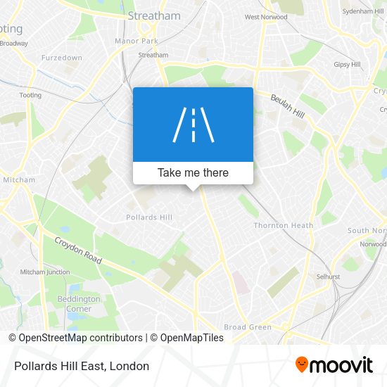 Pollards Hill East map