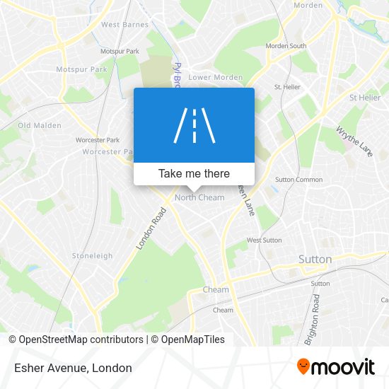 Esher Avenue map
