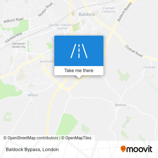 Baldock Bypass map