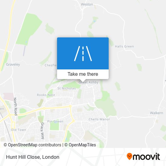 Hunt Hill Close map