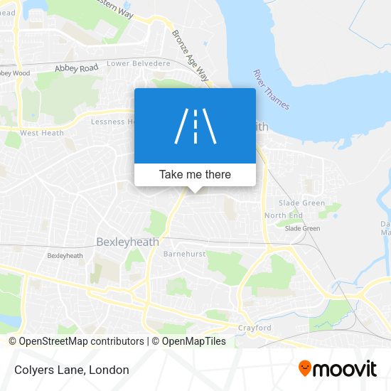 Colyers Lane map