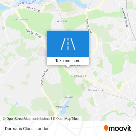 Dormans Close map
