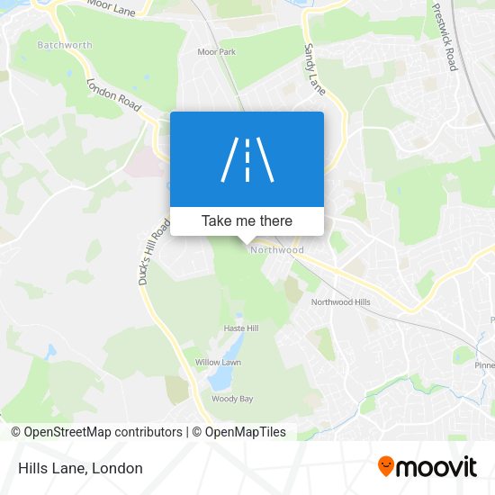 Hills Lane map