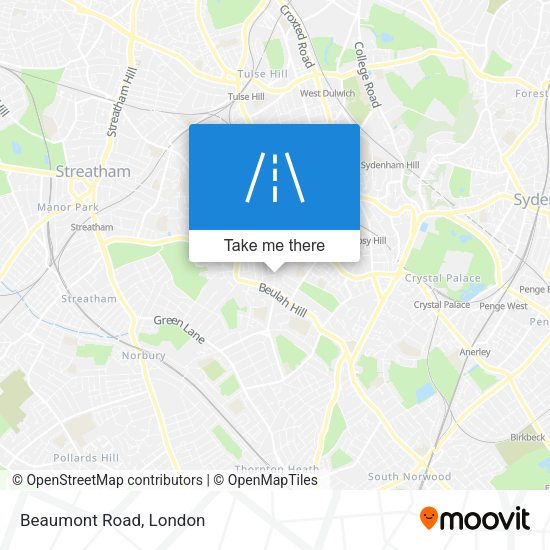 Beaumont Road map
