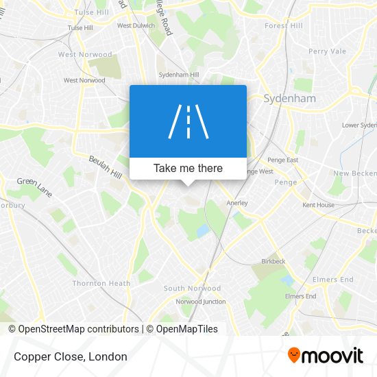Copper Close map