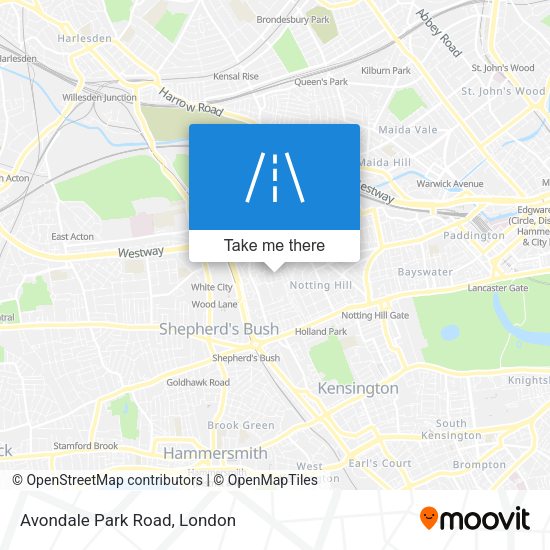 Avondale Park Road map