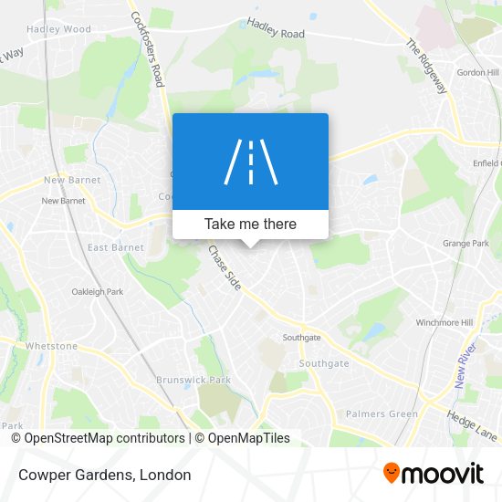 Cowper Gardens map
